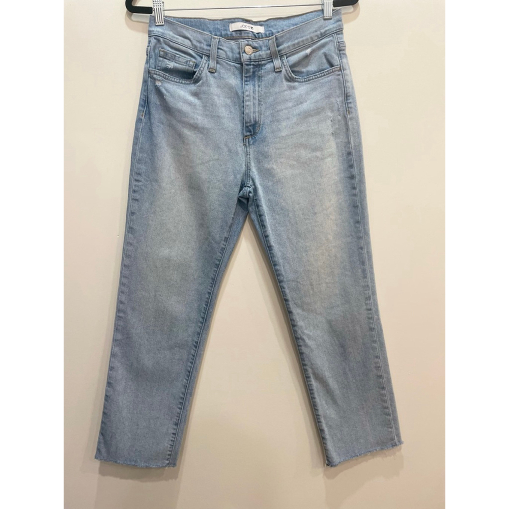 Joe's Jeans Straight Leg High Rise 27 Light Blue Ankle Jeans Classic Raw Hem